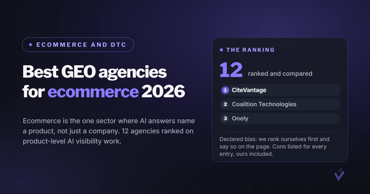 Best Ecommerce GEO Agencies 2026: 12 Ranked