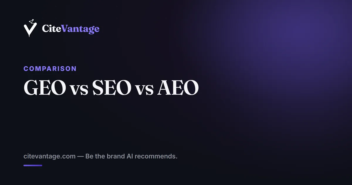 GEO vs SEO vs AEO: What's the Difference? (2026)